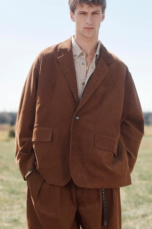 Пиджак приталенного кроя из хлопкового вельвета из лимитированной коллекции- Заказать в России