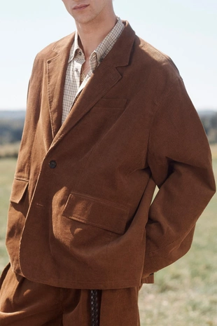 Пиджак приталенного кроя из хлопкового вельвета из лимитированной коллекции- Заказать в России