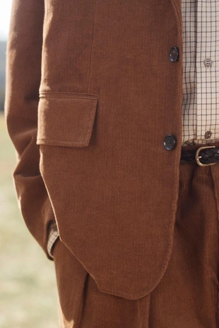 Пиджак приталенного кроя из хлопкового вельвета из лимитированной коллекции- Заказать в России