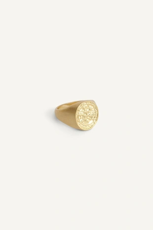 Gold | 8435/341/302 - Zara Печатное кольцо с гравировкой LIMITED EDITION