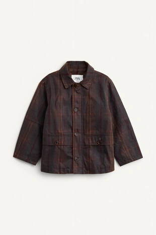 Пальто в клетку из вощеного хлопка ограниченной коллекции- Заказать в России