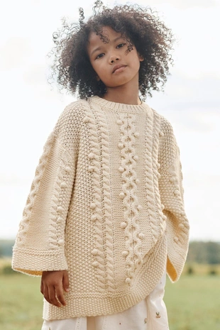 Ecru | 3920/773/712 - Zara Платье LIMITED EDITION с вязаным узором и вышивкой