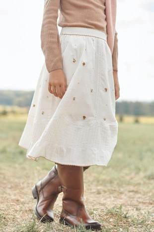 Юбка-миди с цветочной вышивкой LIMITED EDITION- Заказать в России