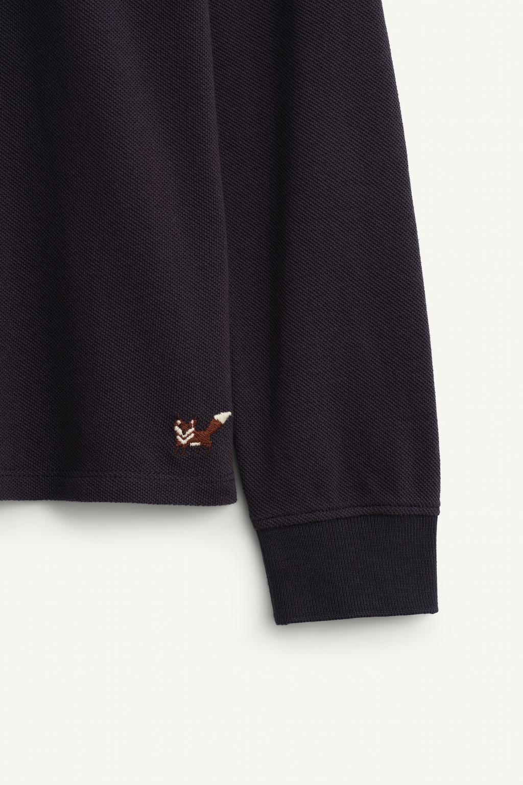 Поло limited edition с вышитым лисьим узором из пике