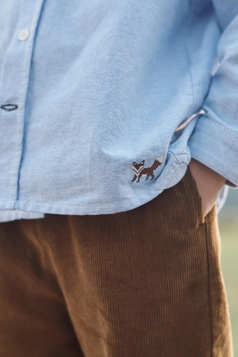 Рубашка oxford limited edition с вышитой лисой