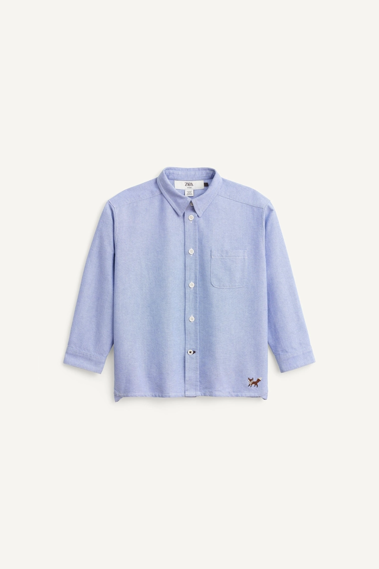Рубашка oxford limited edition с вышитой лисой