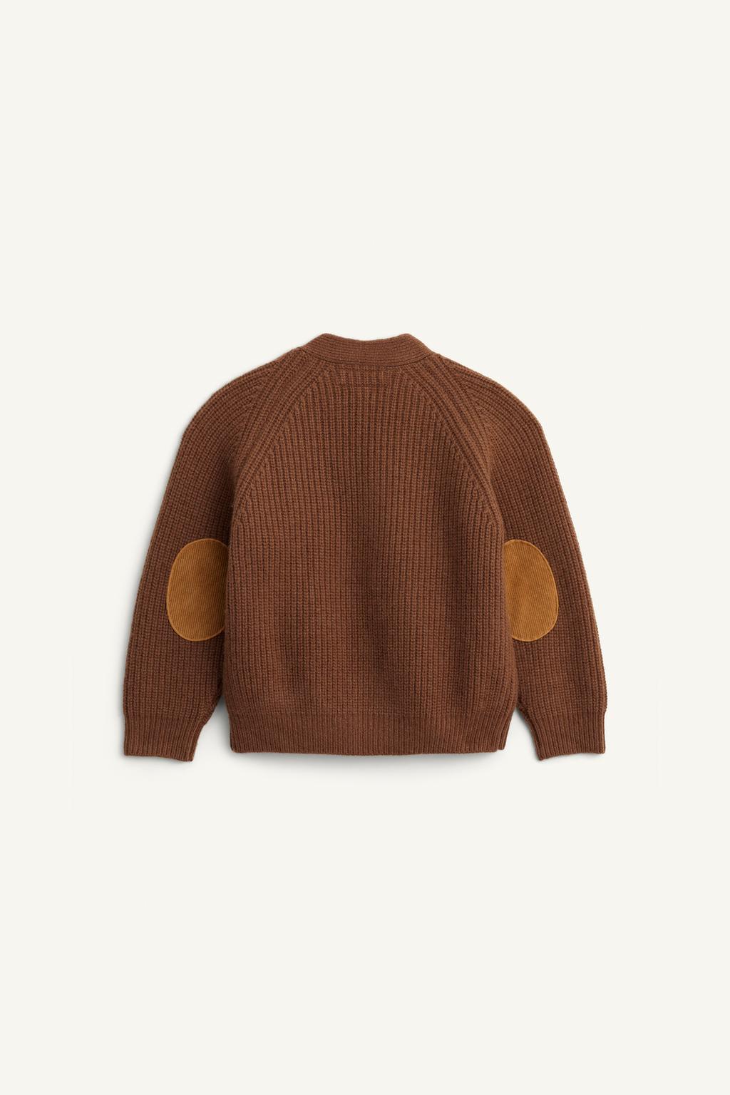 Кардиган из 100% шерсти limited edition с локтевыми нашивками