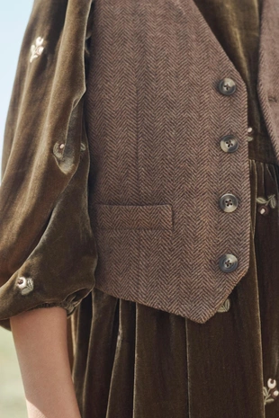 Жилет в мелкую палитру ограниченной серии с шерстью- Заказать в России