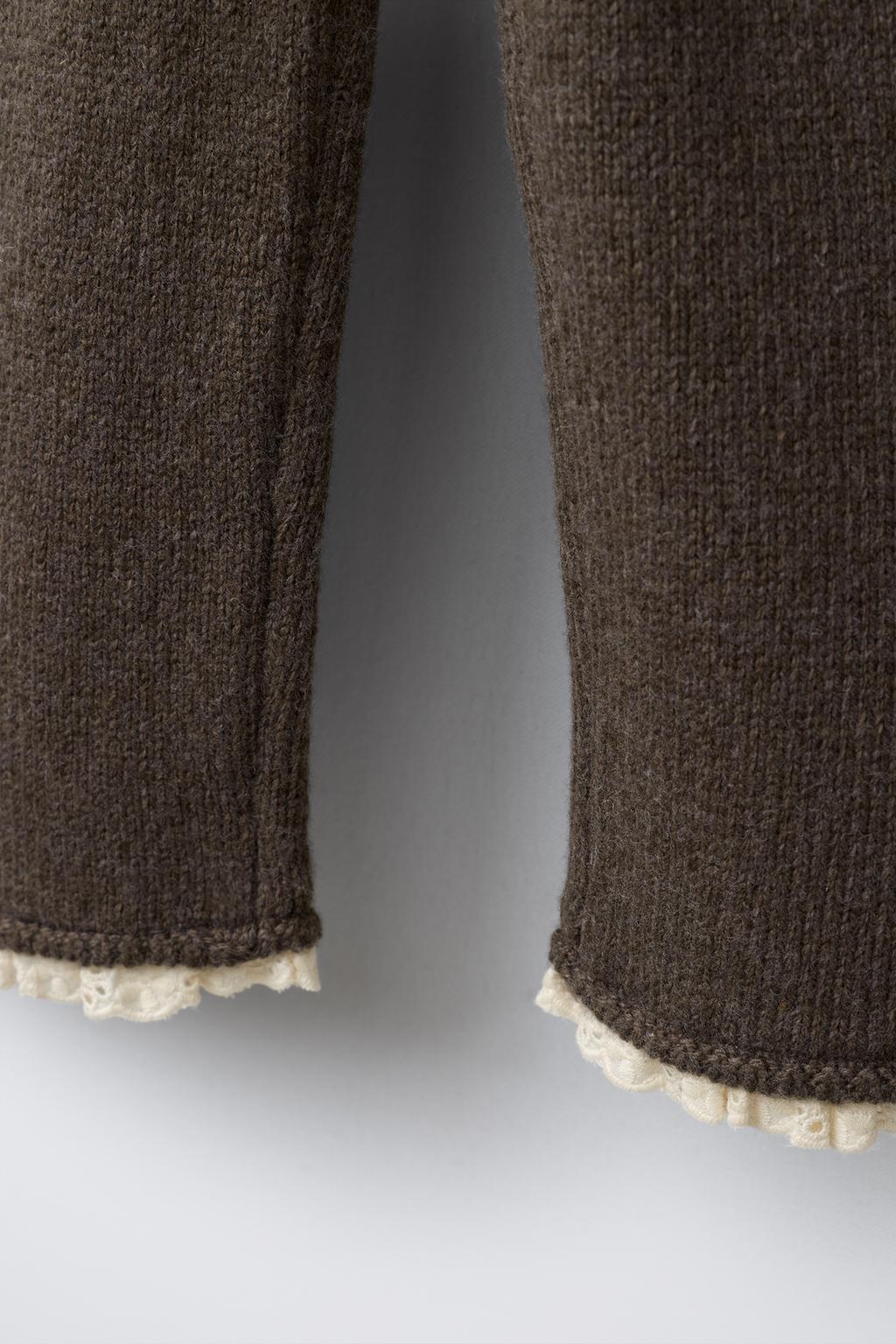 ТРИКОТАЖНЫЕ БРЮКИ-КЮЛОТЫ С КРУЖЕВОМ