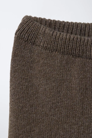 Brown / Taupe | 2209/484/737 - Zara Трикотажные брюки-кюлоты с кружевом