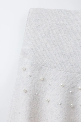 Юбка из мягкой ткани с бусинами- Заказать в России