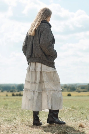 Бомбер LIMITED EDITION с комбинированным узором шеврон- Заказать в России