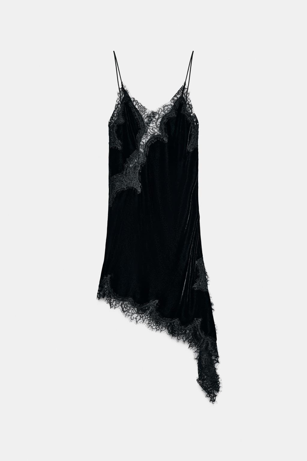 БАРХАТНОЕ ПЛАТЬЕ С КРУЖЕВОМ — ZW COLLECTION