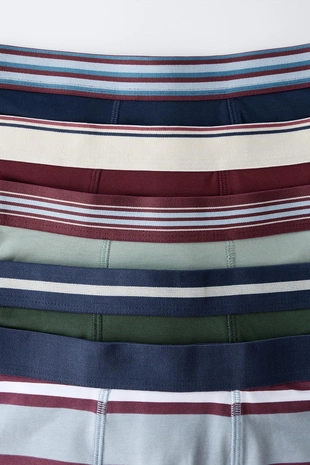 6-14 лет/ набор из пяти трусов-боксеров в полоску с номером- Заказать в России