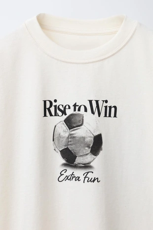 Ecru | 6224/821/712 - Zara Футболка с принтом «спорт»