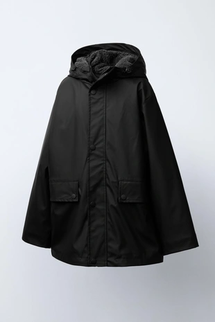 Black | 4323/770/800 - Zara Парка с прорезиненным покрытием WATER REPELLENT