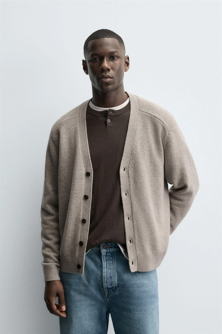 Кардиган свободного кроя из шерстяной смеси