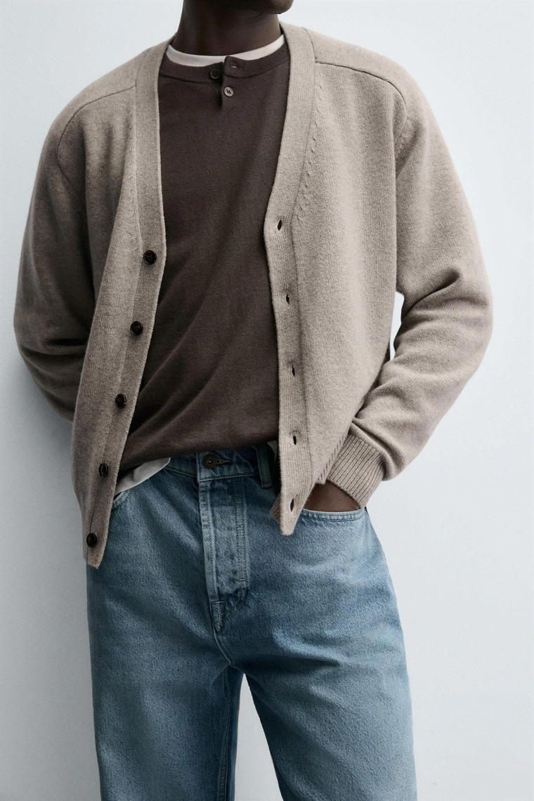 Кардиган свободного кроя из шерстяной смеси