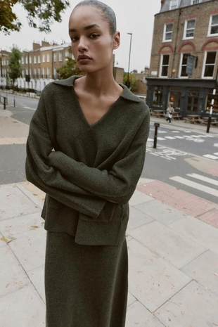 Купить Zara Мягкий трикотажный джемпер поло