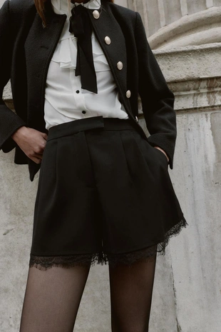 Шорты-бермуды с кружевом- Заказать в России