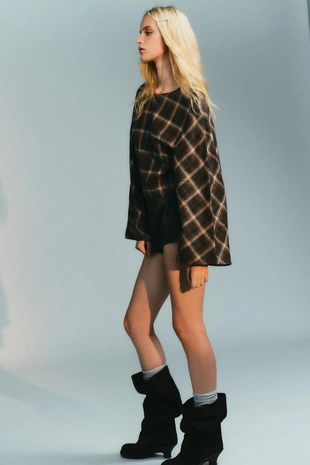 Топ в клетку из хлопка- Заказать в России