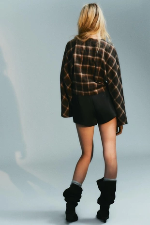 Топ в клетку из хлопка- Заказать в России