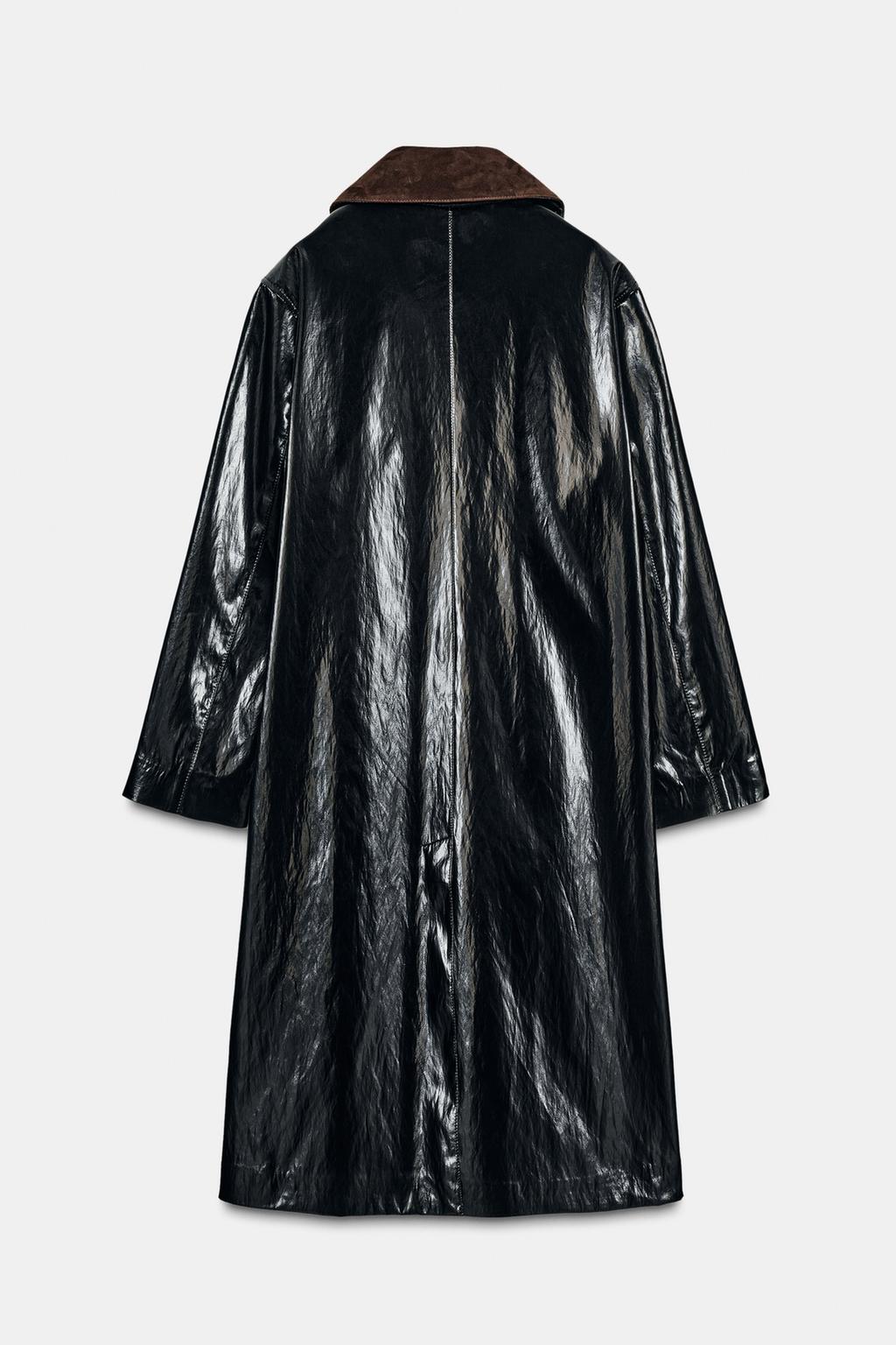 Тренч с блеском и контрастным воротником ZW COLLECTION LIMITED EDITION