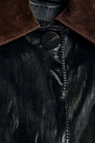 Тренч с блеском и контрастным воротником ZW COLLECTION LIMITED EDITION- Заказать в России