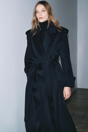 Длинное пальто из смесовой шерсти — ZW COLLECTION LIMITED EDITION- Заказать в России