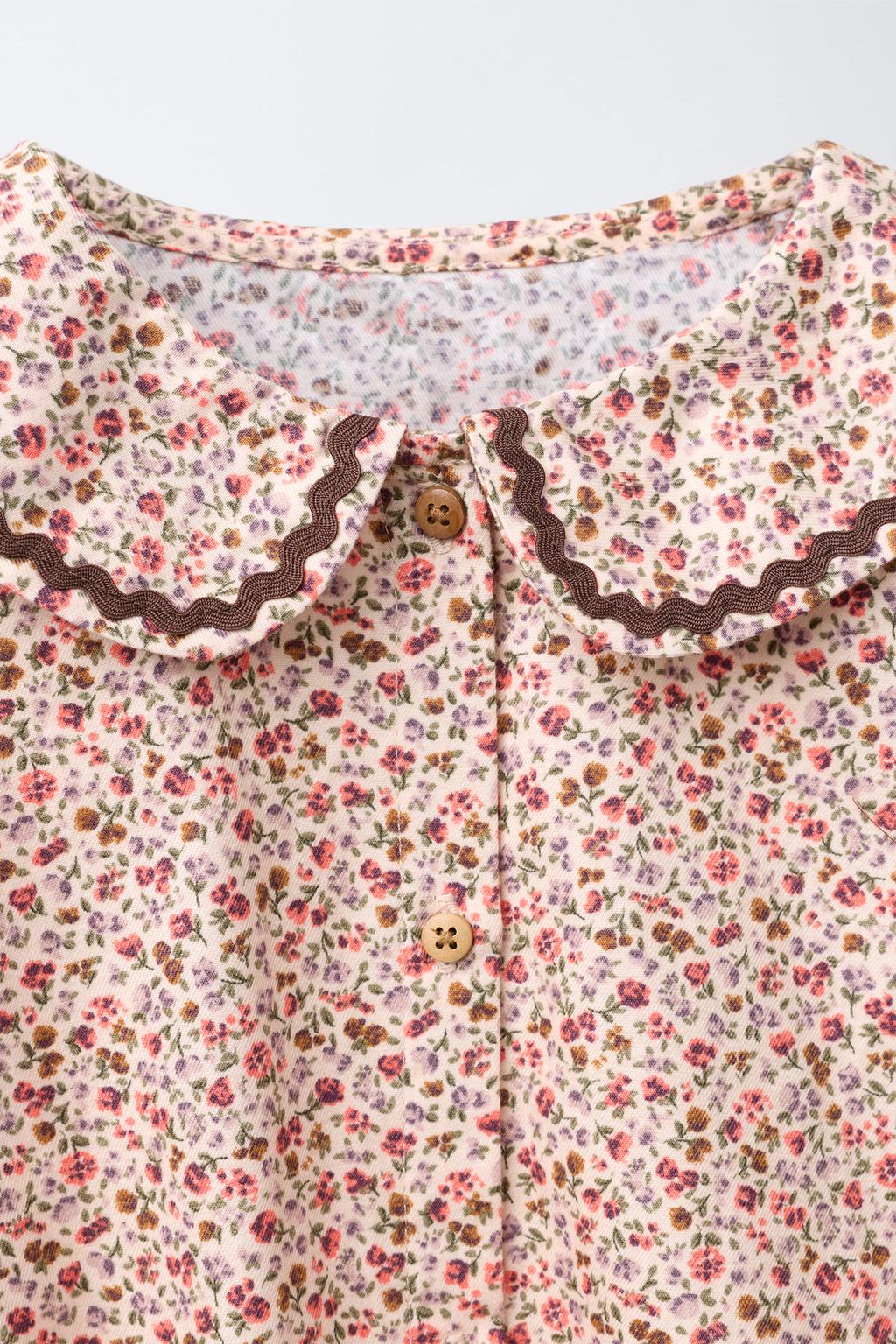 2-6 ЛЕТ/ПИЖАМА В ЦВЕТОЧНЫЙ ПРИНТ С КРУЖЕВОМ