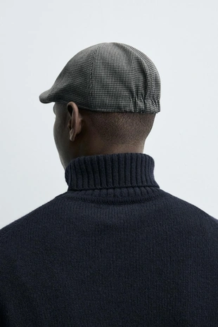 Кепка из фланели с узором «гусиная лапка»- Заказать в России