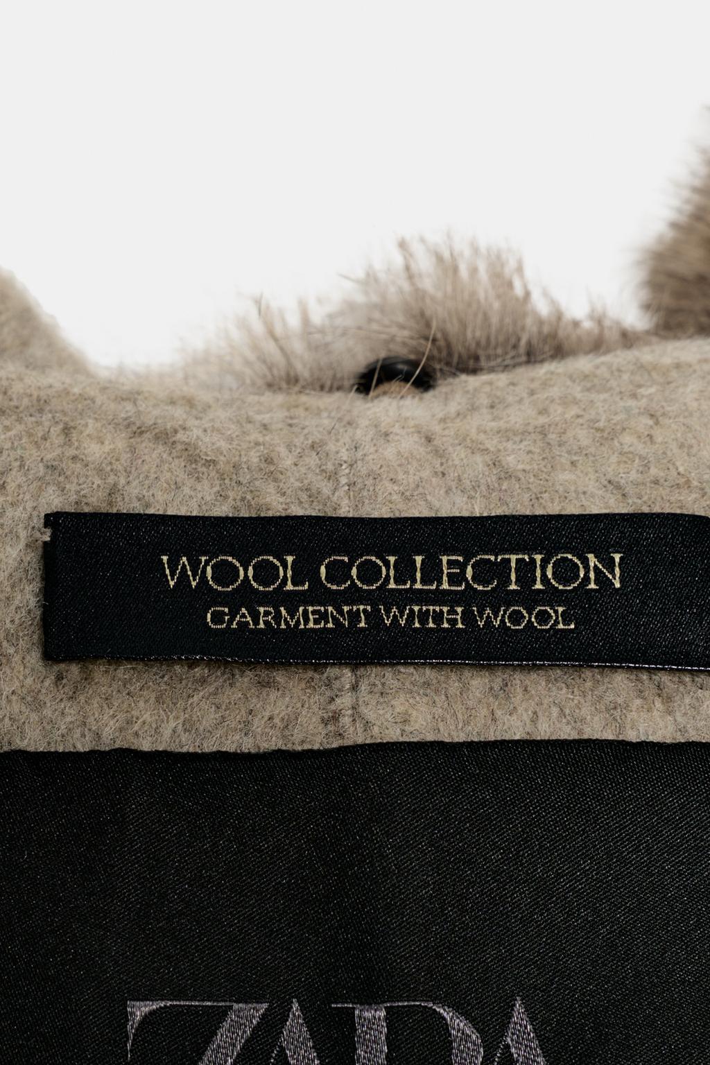 ПАЛЬТО ИЗ ШЕРСТИ С ВОРОТНИКОМ ИЗ ИСКУССТВЕННОГО МЕХА — ZW COLLECTION