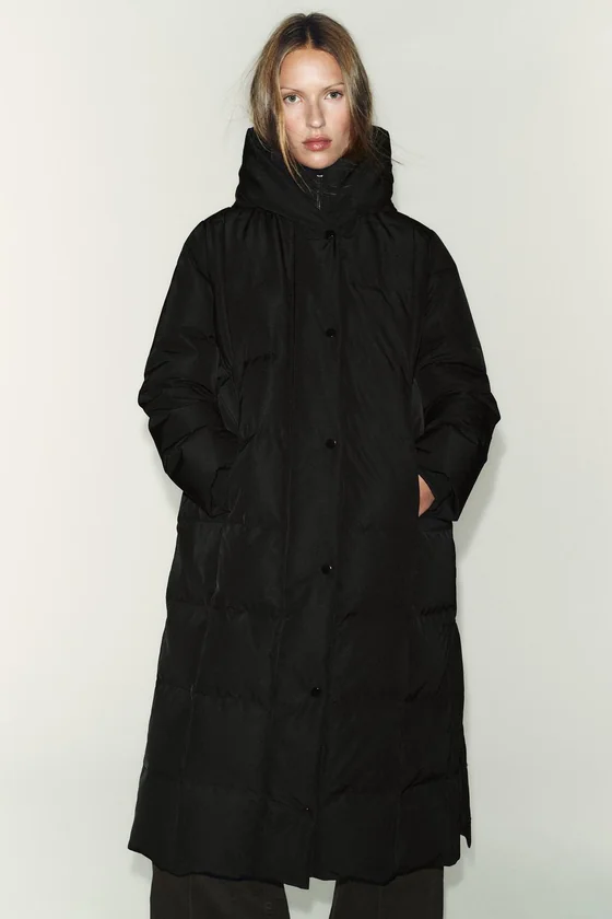 ДЛИННЫЙ ПУХОВИК С КАПЮШОНОМ  WINDPROOF