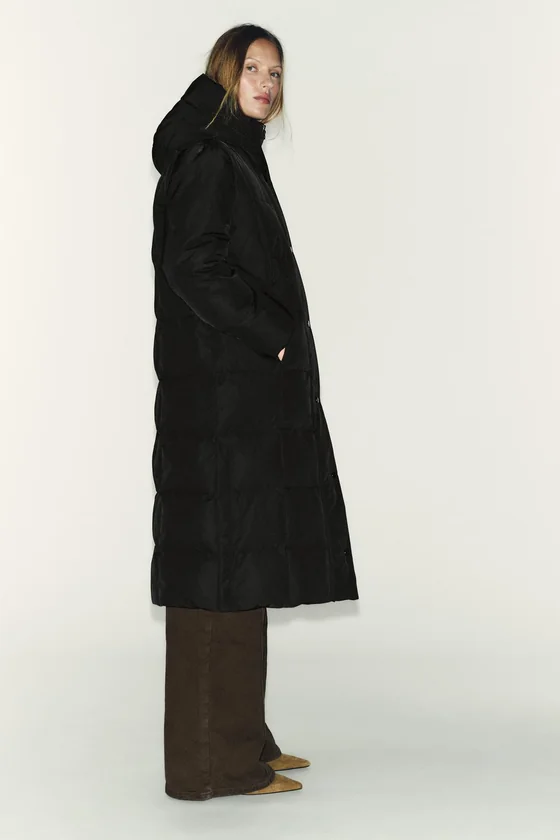 ДЛИННЫЙ ПУХОВИК С КАПЮШОНОМ  WINDPROOF