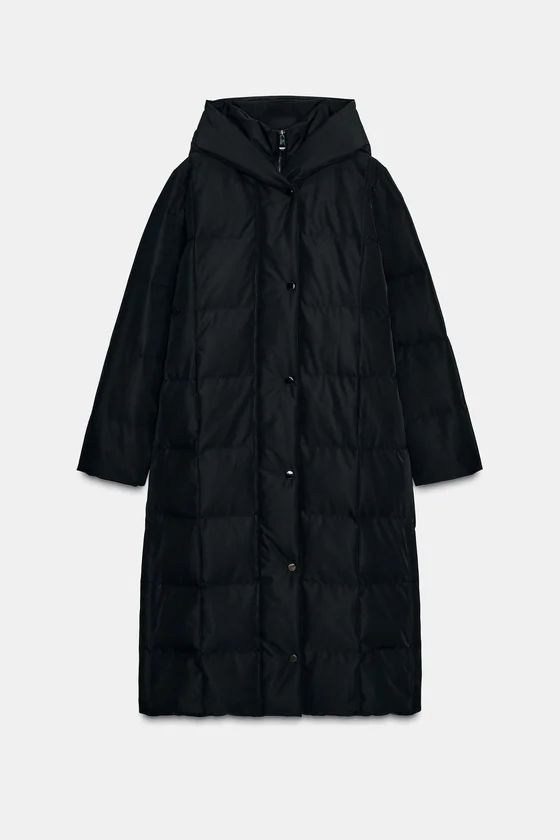 ДЛИННЫЙ ПУХОВИК С КАПЮШОНОМ  WINDPROOF