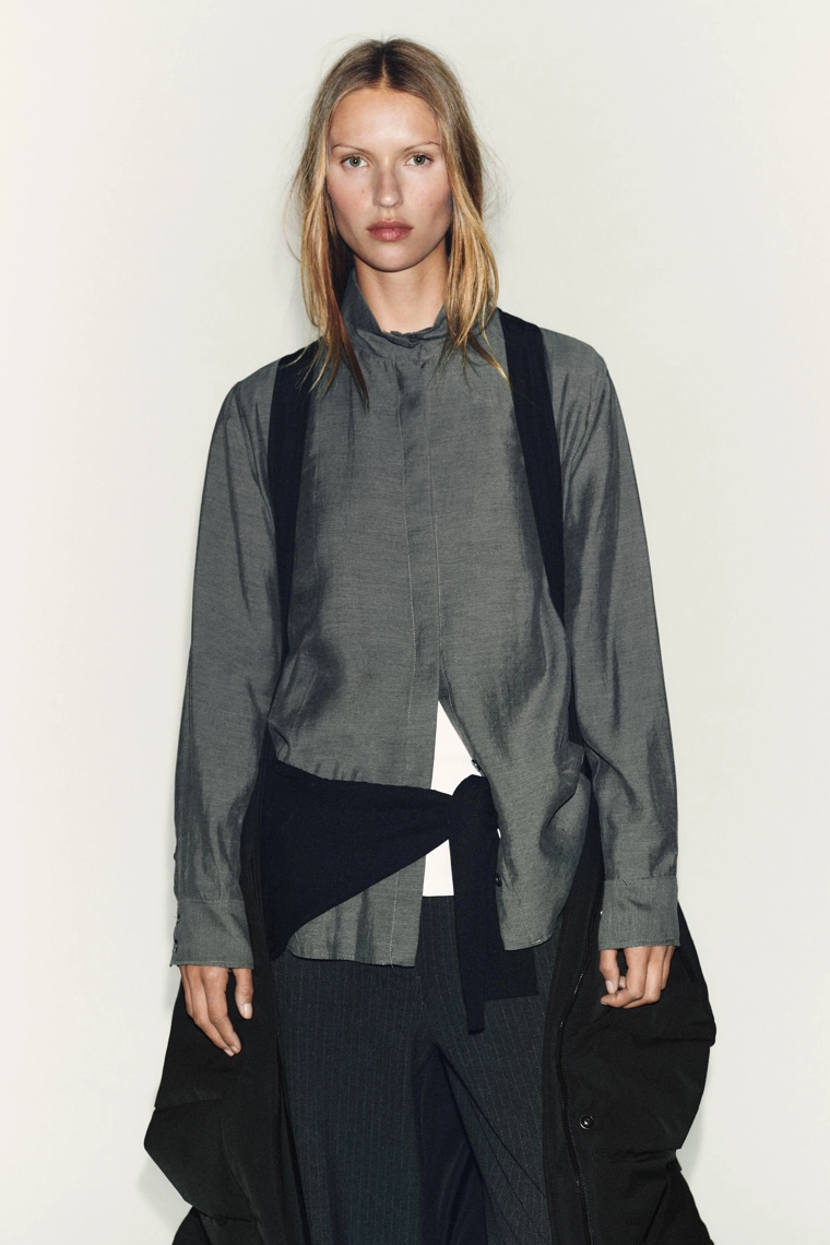 Пуховик zara с капюшоном от ветра и воды extra long