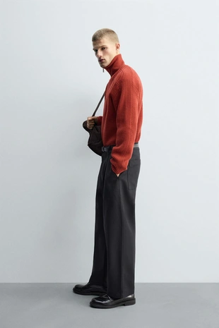 Вязаный свитер с воротником на молнии- Заказать в России