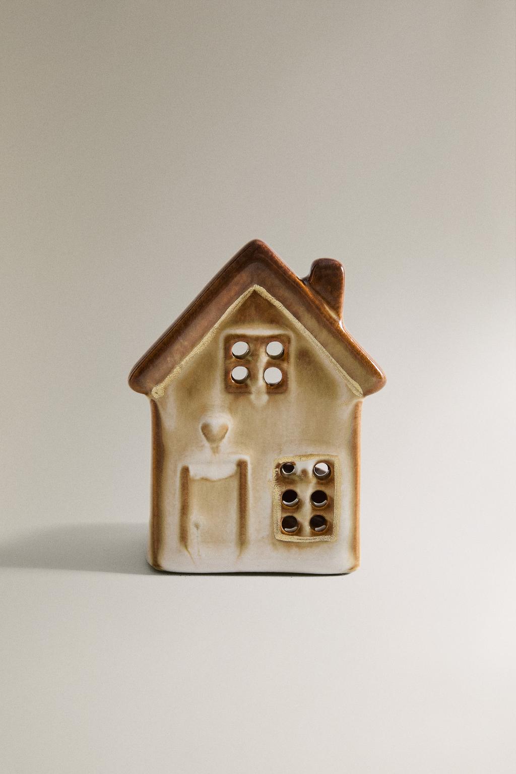 Светильник для чая tealight ceramic christmas house с сердцем