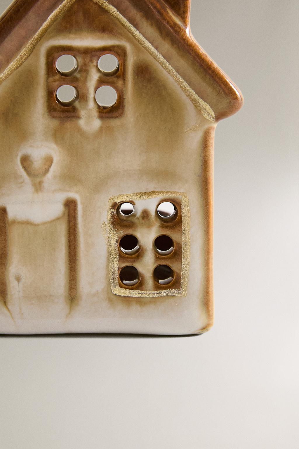 Светильник для чая tealight ceramic christmas house с сердцем