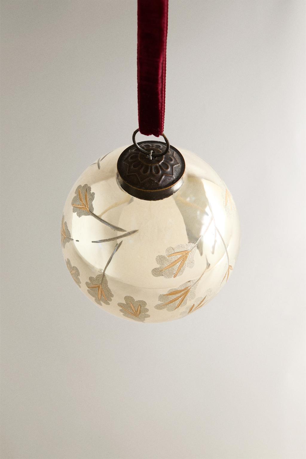Стеклянное рождественское украшение christmas tree decoration с листьями