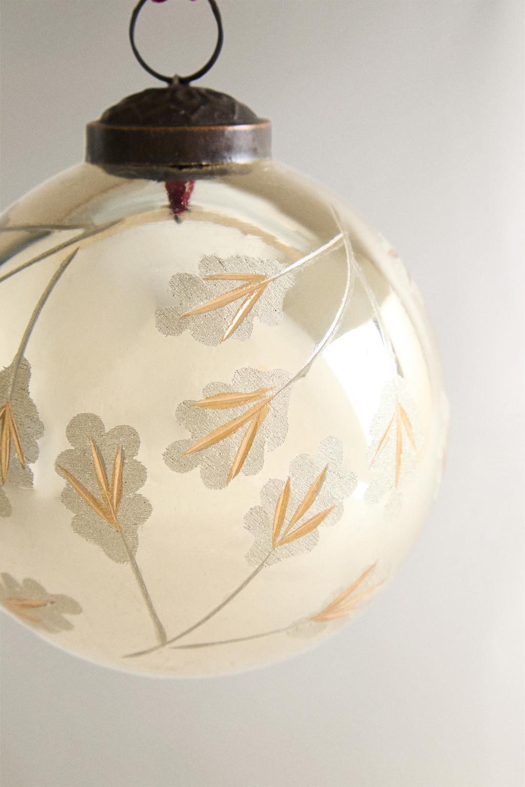 Стеклянное рождественское украшение christmas tree decoration с листьями