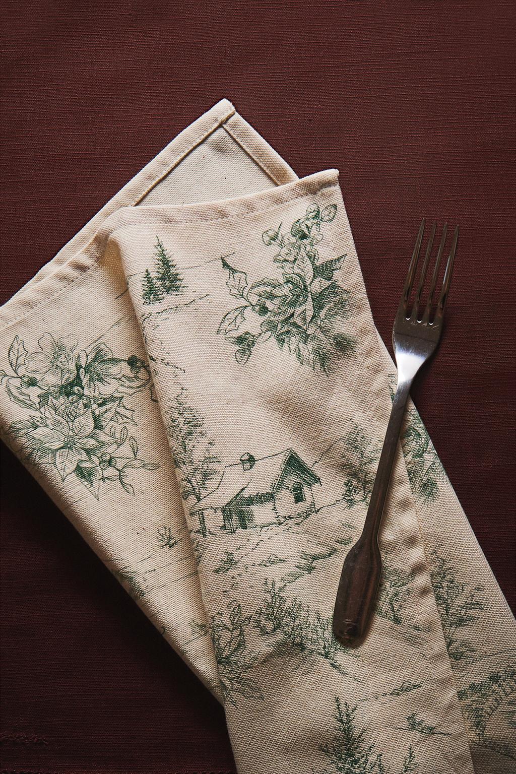 Набор хлопковых рождественских салфеток toile de jouy (набор из 2 шт.)