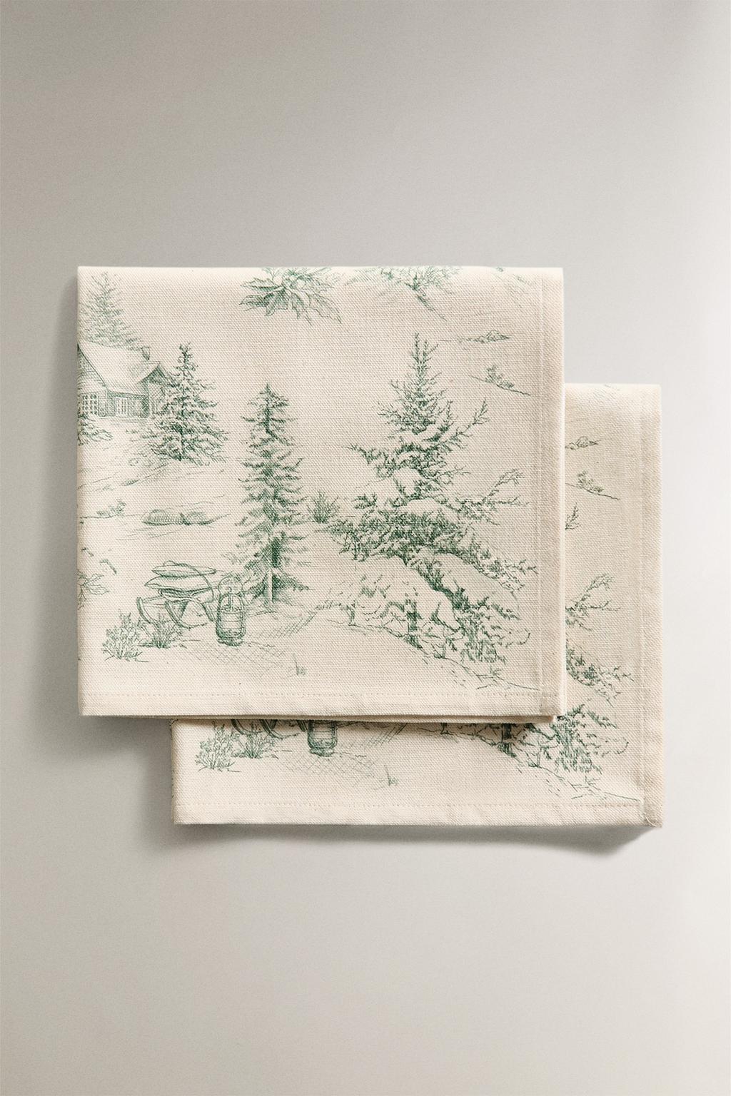 Набор хлопковых рождественских салфеток toile de jouy (набор из 2 шт.)