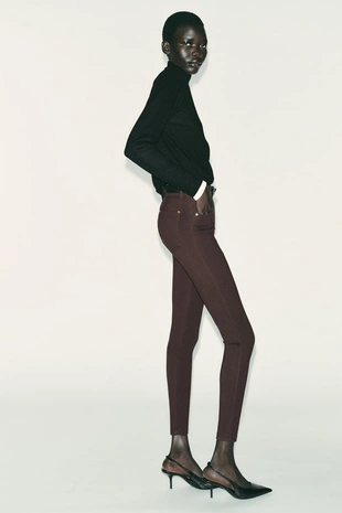 Джеггинсы со средней посадкой и ремнем- Заказать в России