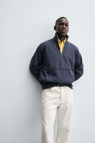 Толстовка с воротником на молнии- Заказать в России