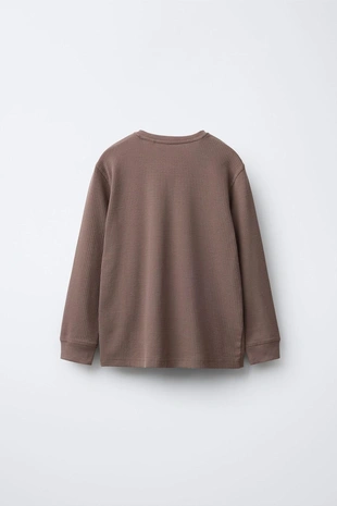 Brown | 0722/780/700 - Zara 6-14 лет/однотонная пижама в рубчик