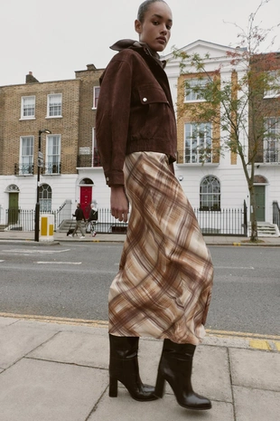 Атласная юбка миди- Заказать в России