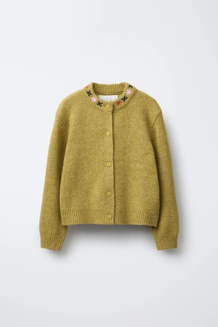 Кардиган с вышивкой цветов- Заказать в России