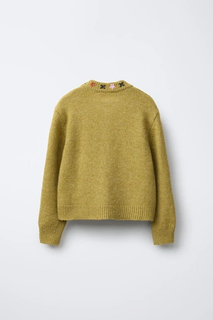 Кардиган с вышивкой цветов- Заказать в России