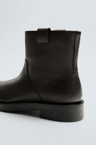 Кожаные ботинки на объемной подошве- Заказать в России